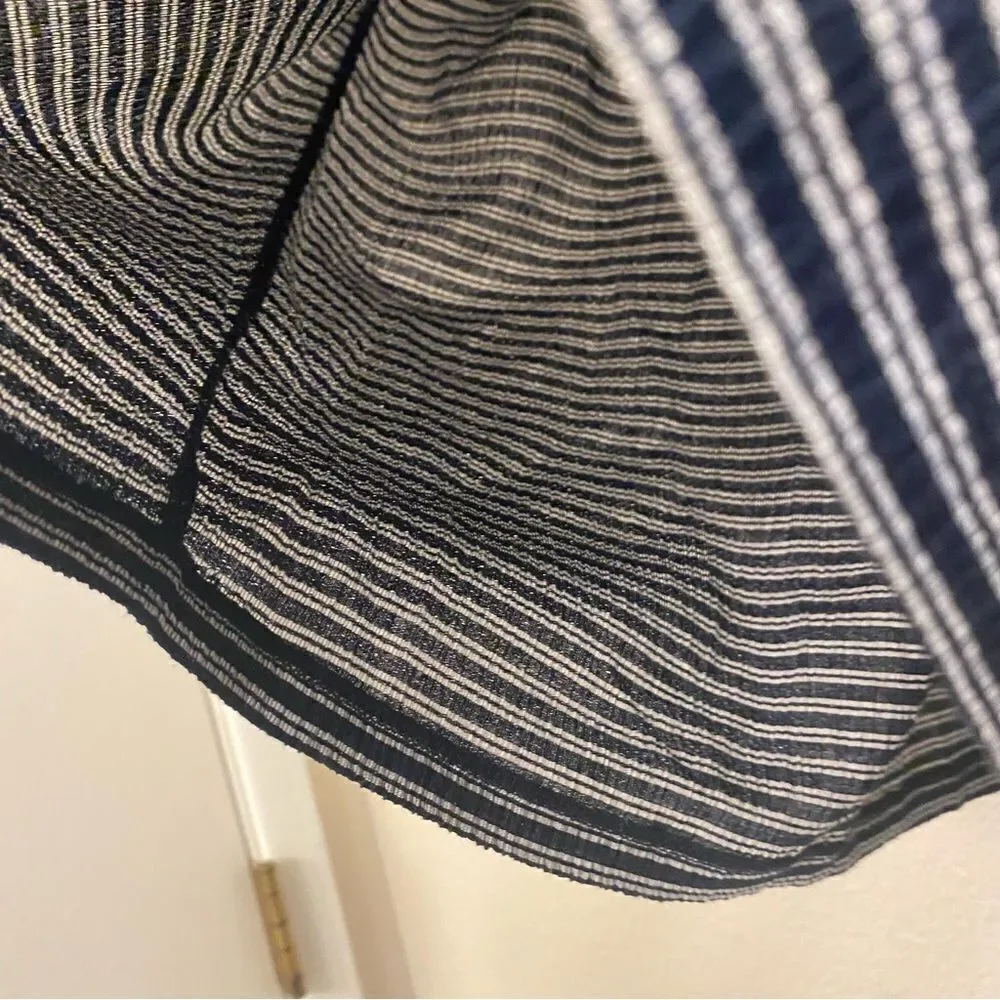 Madewell Texture & Thread Peasant Stripe Top black, scoopneck puff sleeve XS